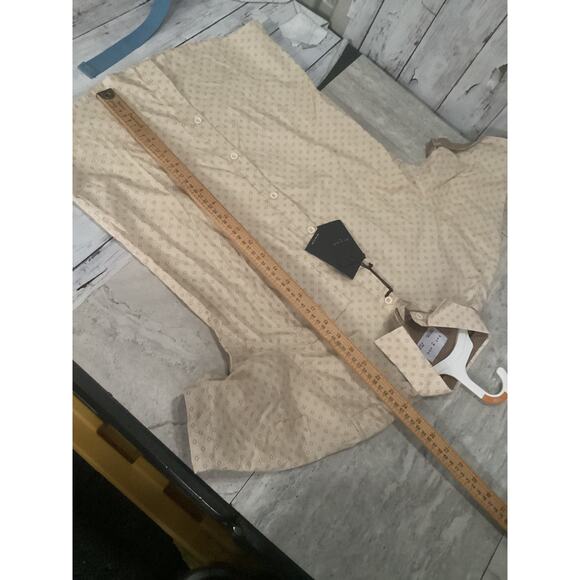 Day & Age Size Large Beige Allover Print Short Sleeve Button-Up Shirt Big Boys - Picture 4 of 6